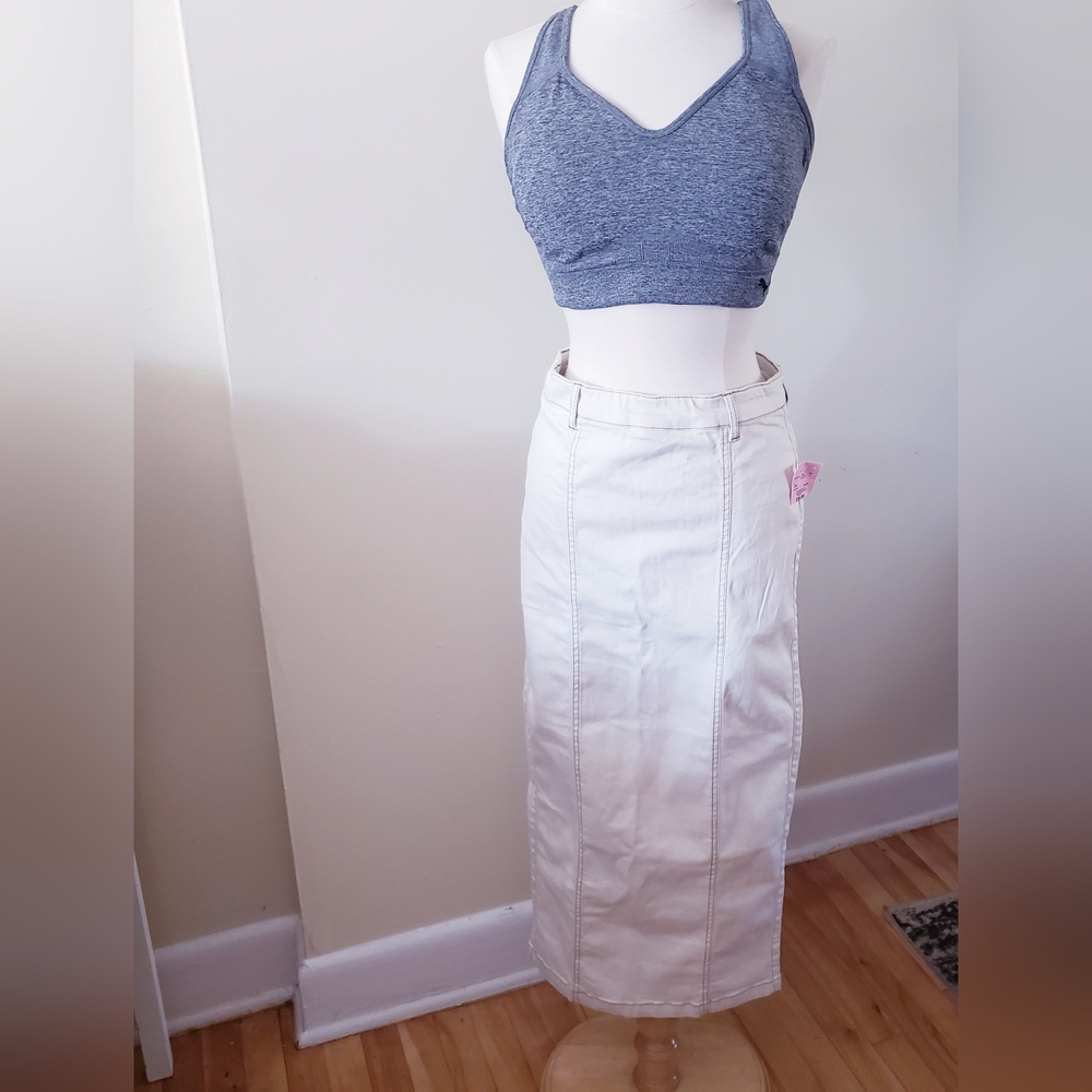 Belle Vere NWT Long Denim Skirt - Off White Color - S